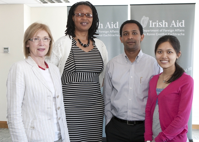 Minister Jan O’Sullivan T.D. (left) with presenters Tham Nguyen (far right,) Lina Simpson Mbewe (Zambia) and Solomon Bekele (Ethiopia) Minister Jan O’Sullivan T.D. (left) with presenters Tham Nguyen (far right,) Lina Simpson Mbewe (Zambia) and Solomon Bekele (Ethiopia)