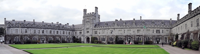 The Long Hall and the Clock Tower of the UCC quadrangle The Long Hall and the Clock Tower of the UCC quadrangle